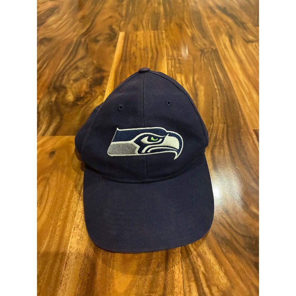 NFL Seattle Seahawks Youth Baseball Cap Navy Blue Adjustable Embroidered Hat - Picture 1 of 5